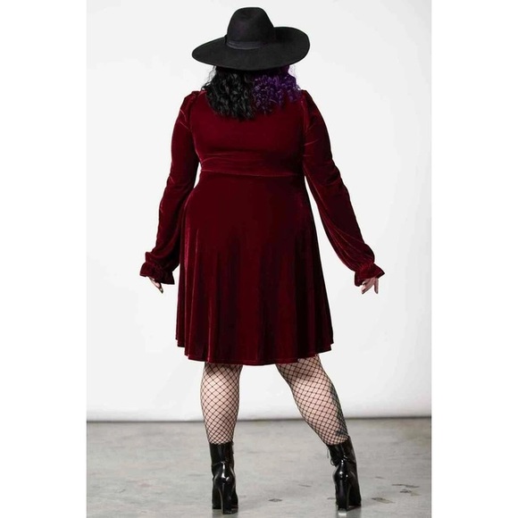 Killstar imperia red velvet dress - Picture 2 of 10